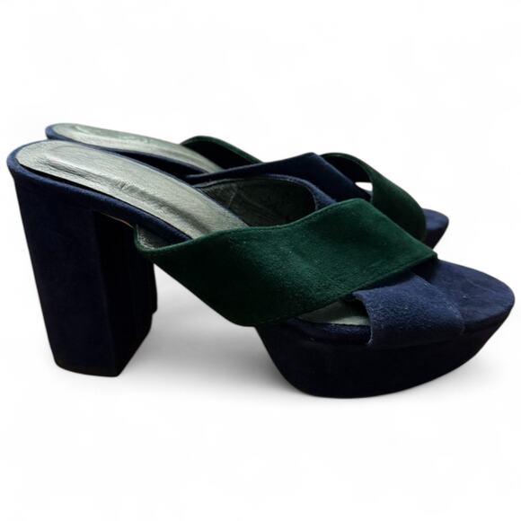 RAYE x Stone Cold Fox Chloe Platform Heels Two-Tone Suede REVOLVE Collab Size 6 - Picture 2 of 5